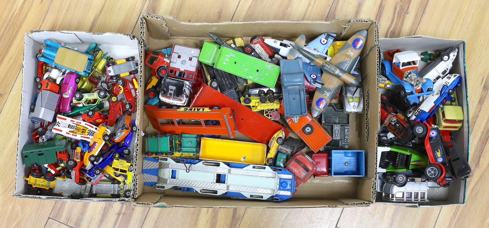 A quantity of Corgi and Matchbox cars and vehicles